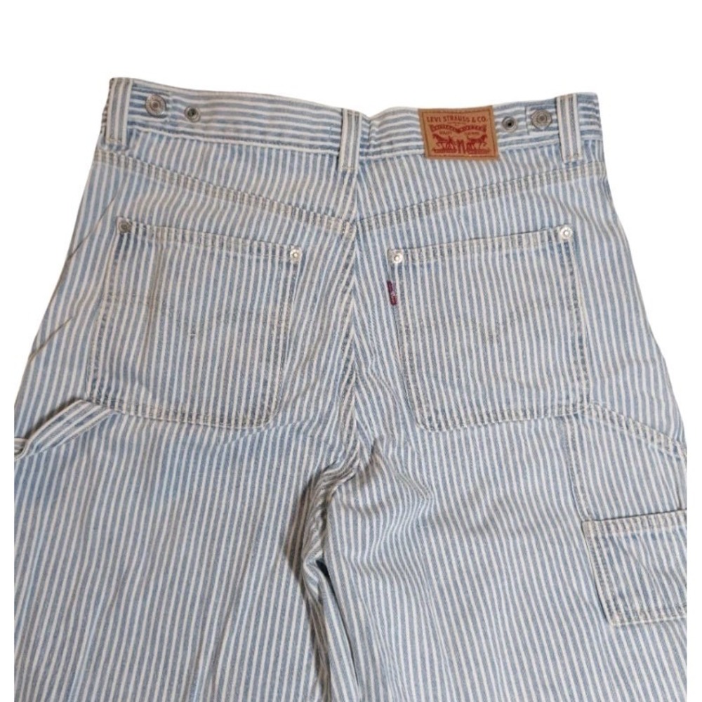 ⭐A3 Levi Womens High Rise Straight Cinch Baggy Striped Carpenter Jeans Size 31